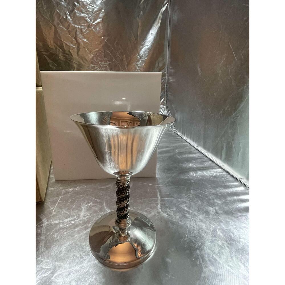 Roma S.L. Set Of 12 Goblet Cocktail Silver Plated made in Spain Madrid New
